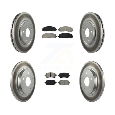 Front Rear Coated Disc Brake Rotors And Semi-Metallic Pads Kit For Volkswagen Routan KGS-103657