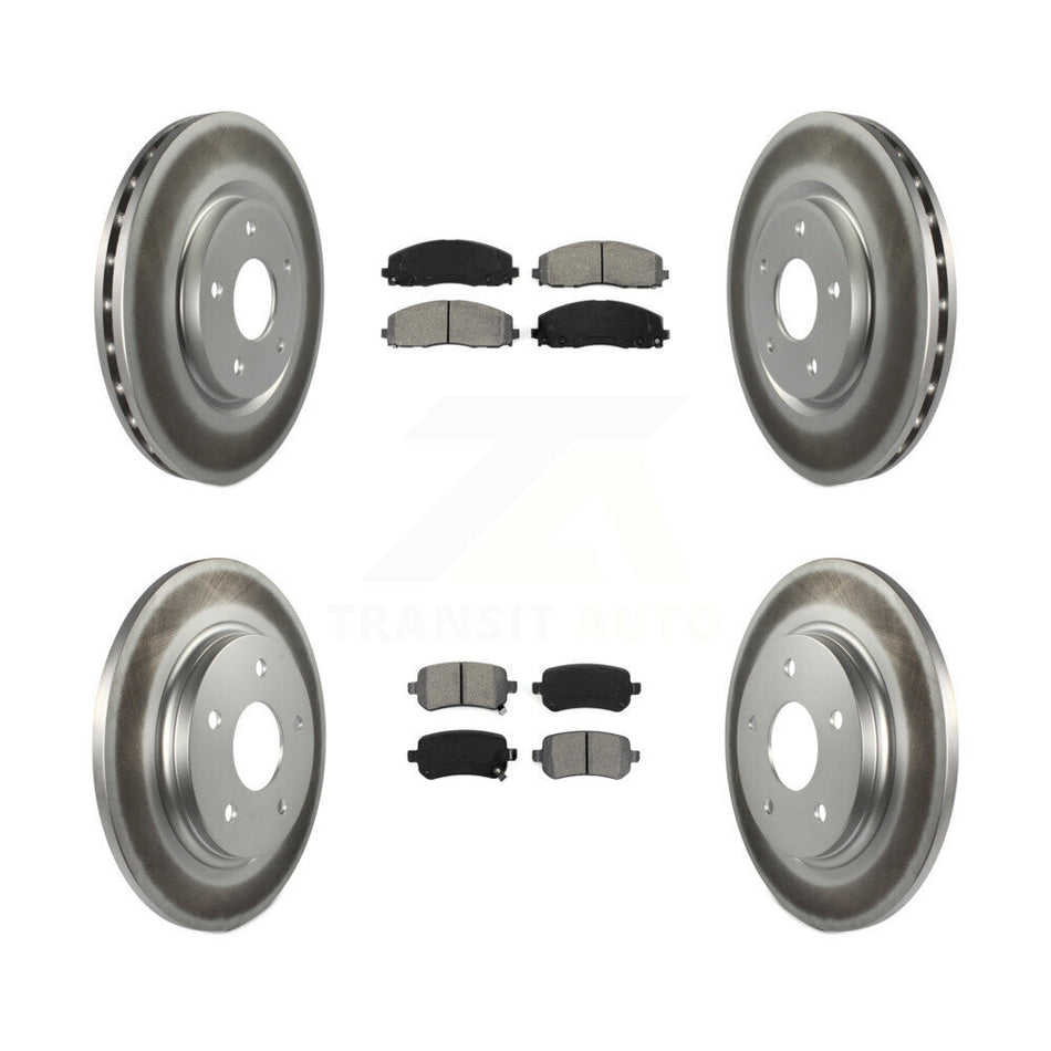 Front Rear Coated Disc Brake Rotors And Semi-Metallic Pads Kit For Volkswagen Routan KGS-103657