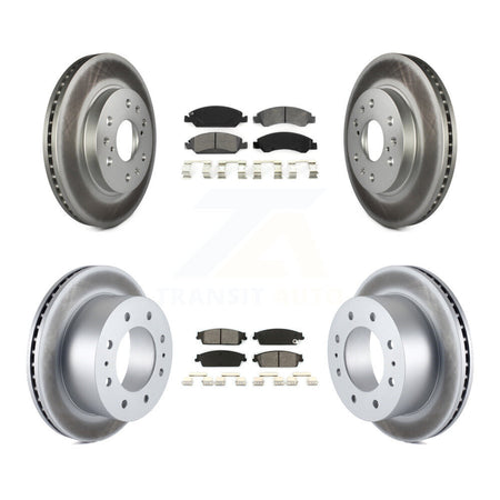 Front Rear Coat Brake Rotors Semi-Metallic Pad Kit For 11 Chevrolet Silverado 1500 Hybrid KGS-103660