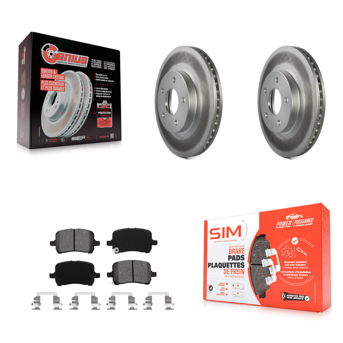 Front Coated Brake Rotors Semi-Metallic Pad Kit For 2007-2008 Pontiac G5 Disc rear brakes KGS-103667