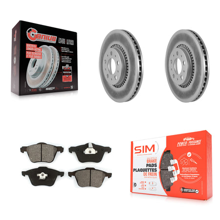 Front Coated Disc Brake Rotors And Semi-Metallic Pads Kit For 2008-2009 Volvo S60 2.5T KGS-103673