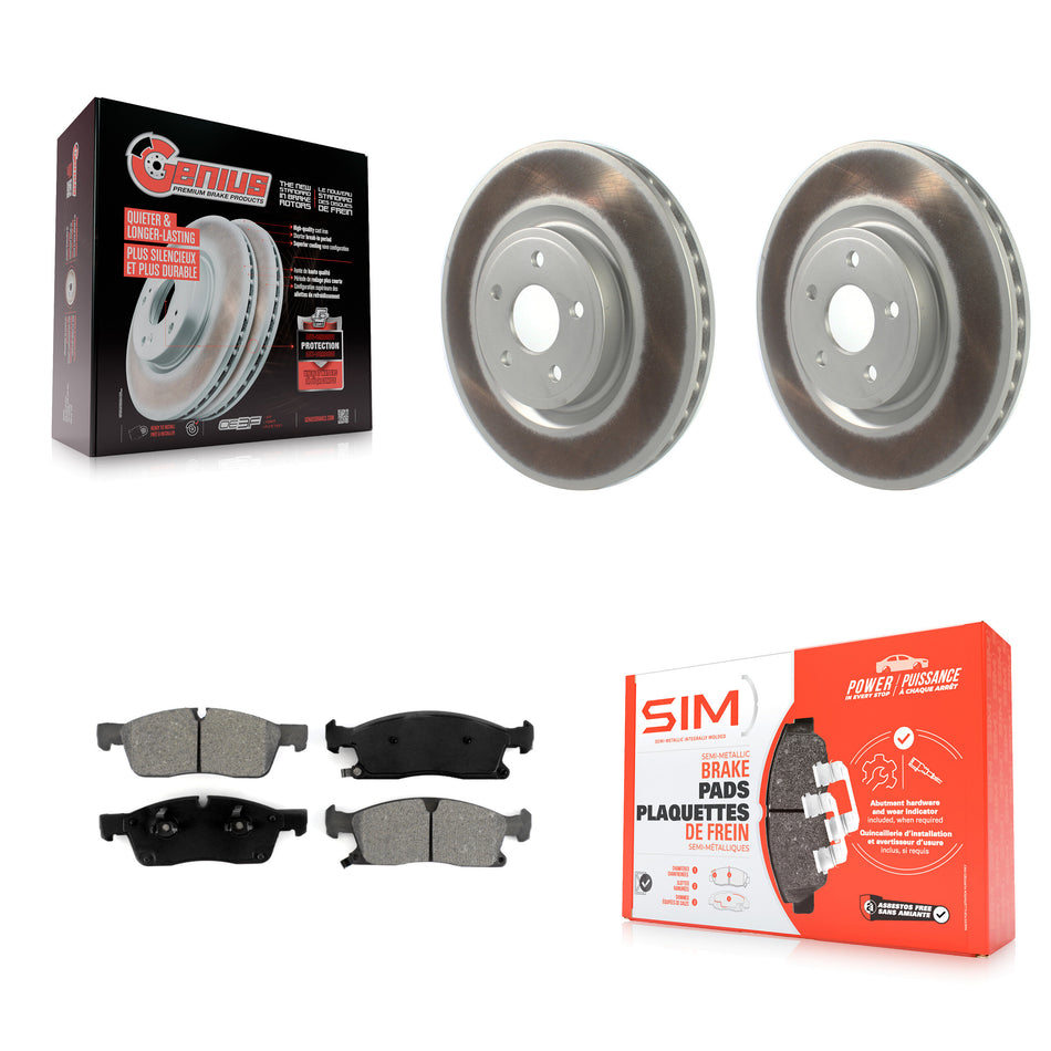Front Coated Disc Brake Rotors And Semi-Metallic Pads Kit For Dodge Durango KGS-103676