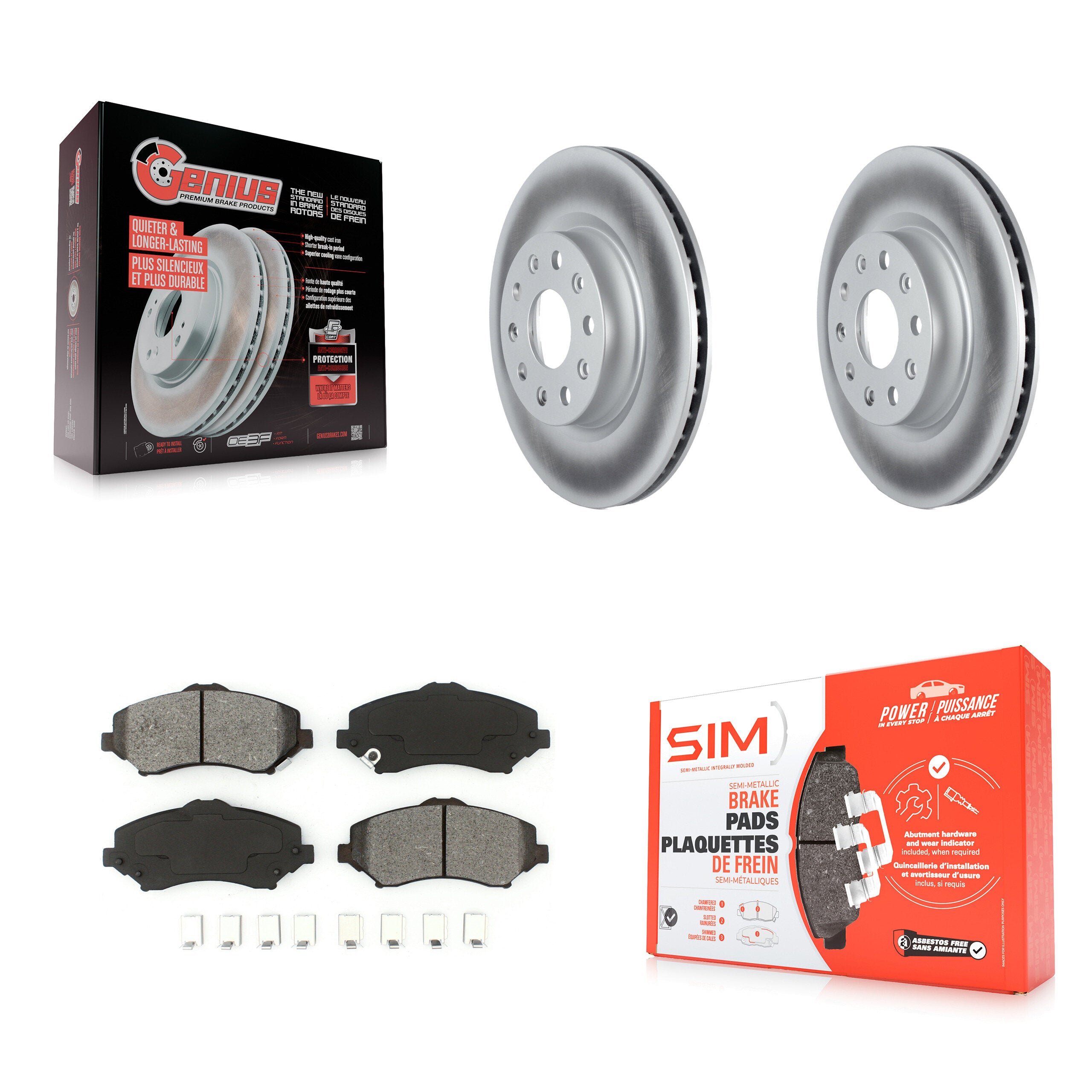 Front Coated Disc Brake Rotors And Semi-Metallic Pads Kit For Jeep Wrangler KGS-103677
