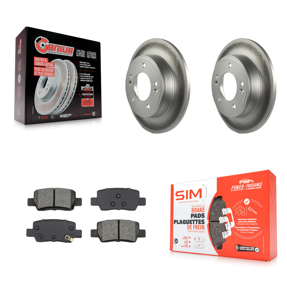 Rear Coat Brake Rotor Semi-Metallic Pad Kit For 2024 Kia Soul With Electric Parking KGS-103680