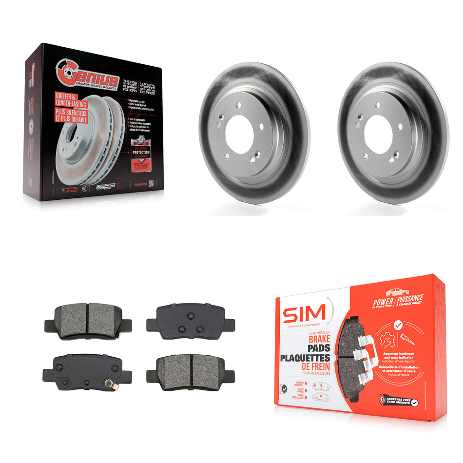 Rear Coat Brake Rotors Semi-Metallic Pad Kit For Hyundai Kona With Electric Parking KGS-103681
