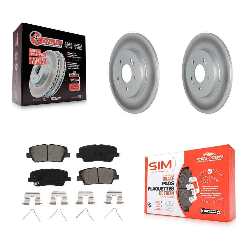 Rear Coated Disc Brake Rotors And Semi-Metallic Pads Kit For Hyundai Santa Fe KGS-103685