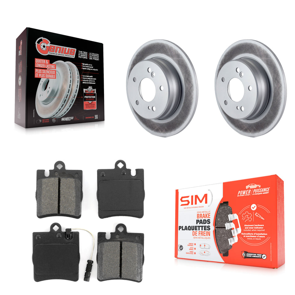 Rear Coated Brake Rotor Semi-Metallic Pad Kit For Mercedes-Benz SLK300 With Sport Package KGS-103686