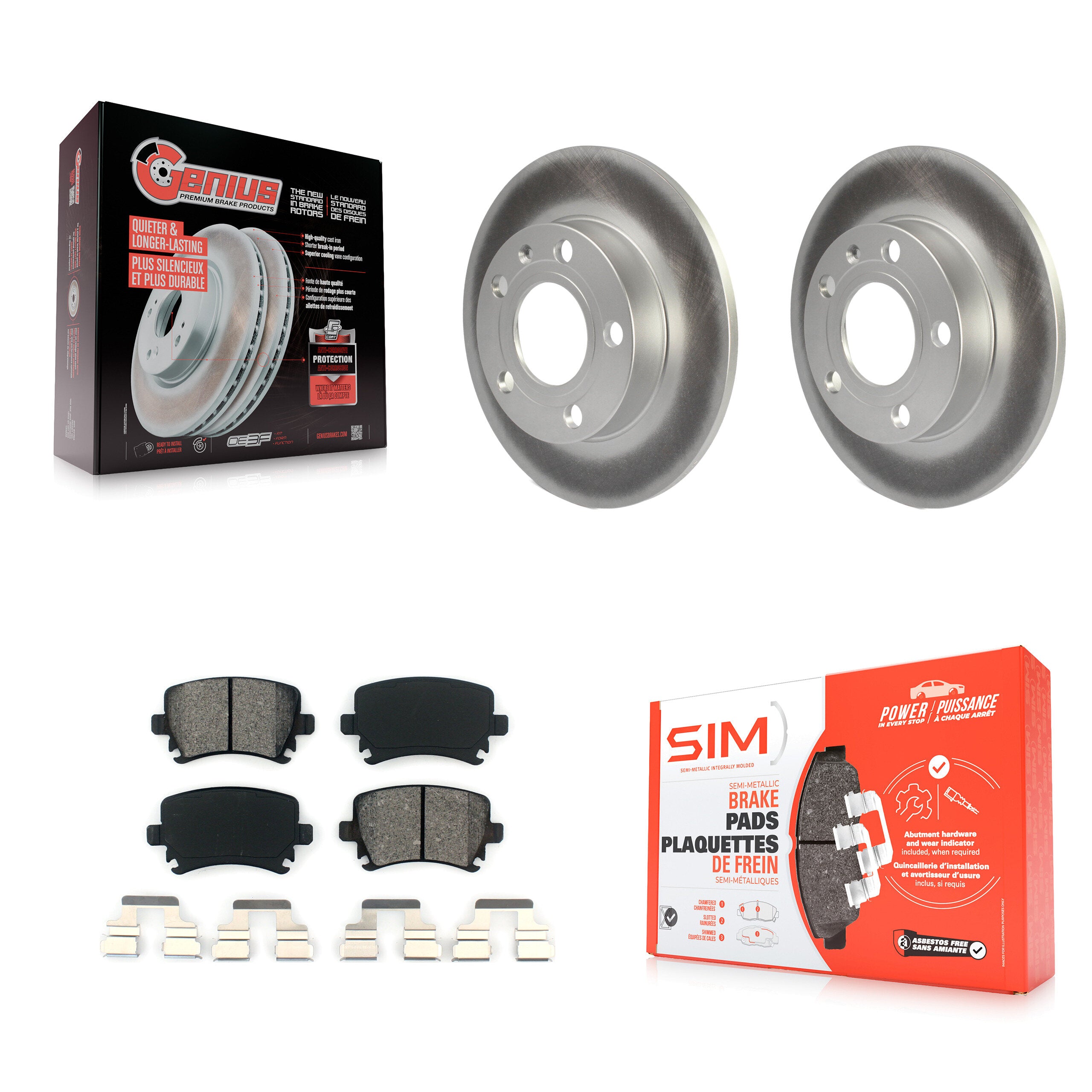 Rear Coat Brake Rotor Semi-Metallic Pad Kit For 06 Audi A4 With 245mm Diameter KGS-103690