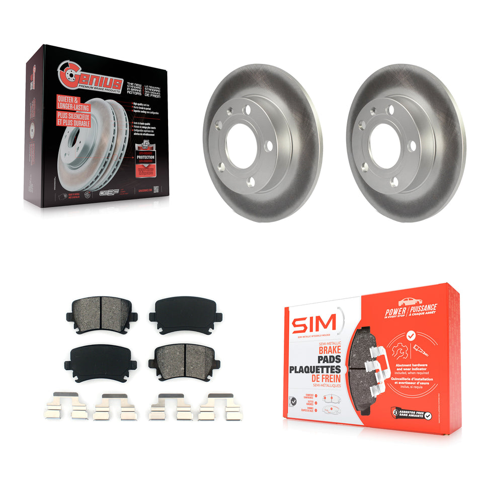 Rear Coat Brake Rotor Semi-Metallic Pad Kit For 06 Audi A4 With 245mm Diameter KGS-103690