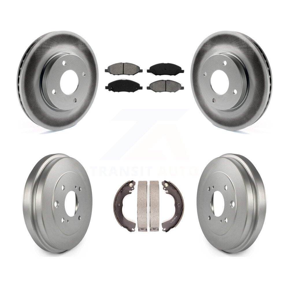 Front Rear Coat Brake Rotors Semi-Metallic Pad Drum Kit For 2008 Nissan Versa 4-Wheel ABS KGS-103691