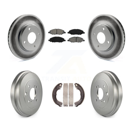 Front Rear Coat Brake Rotors Semi-Metallic Pad Drum Kit For 2008 Nissan Versa 4-Wheel ABS KGS-103691