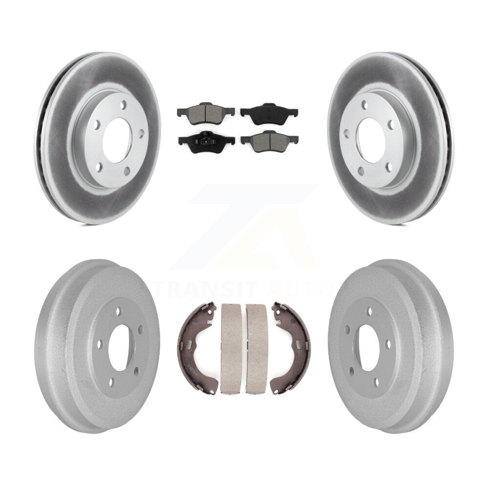 Front Rear Coated Disc Brake Rotors Semi-Metallic Pads And Drum Kit For Mercury Mariner KGS-103692