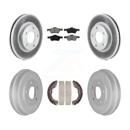 Front Rear Coated Disc Brake Rotors Semi-Metallic Pads And Drum Kit For Mercury Mariner KGS-103692