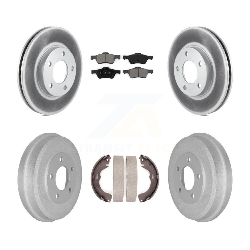 Front Rear Coated Disc Brake Rotors Semi-Metallic Pads And Drum Kit For Mercury Mariner KGS-103692