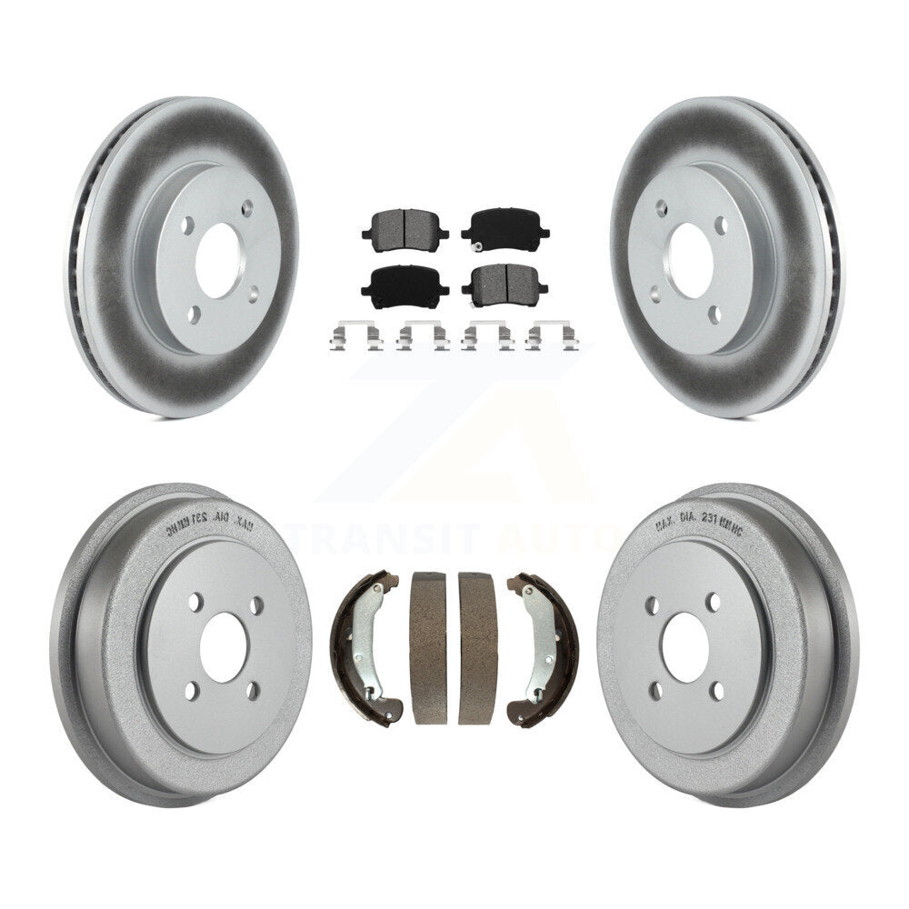 Front Rear Coated Brake Rotors Semi-Metallic Pad Drum Kit For Pontiac G5 Disc rear brakes KGS-103693