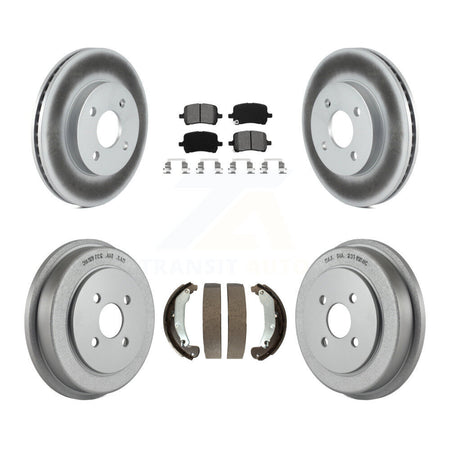 Front Rear Coated Brake Rotors Semi-Metallic Pad Drum Kit For Pontiac G5 Disc rear brakes KGS-103693
