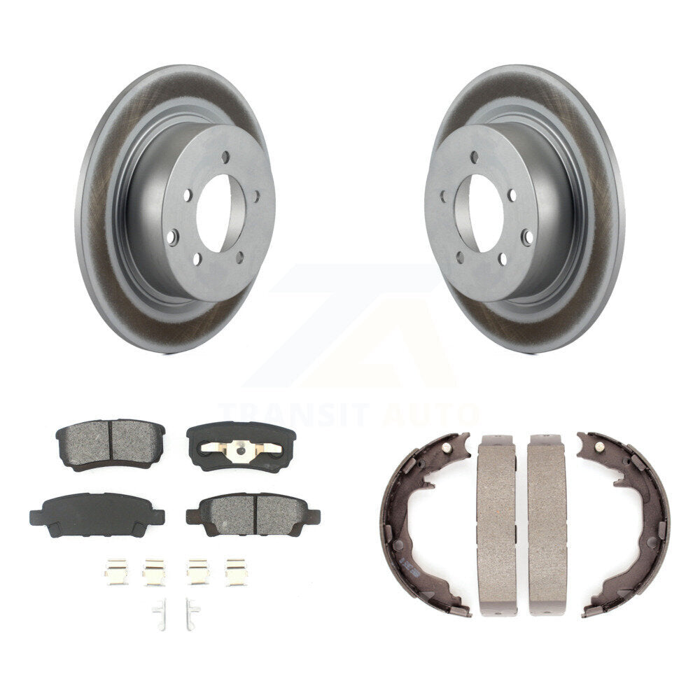 Rear Disc Coated Rotors Semi-Metallic Pads And Parking Shoes Kit For Jeep Patriot Compass KGS-103711