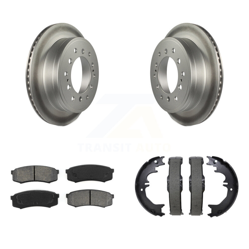 Rear Disc Coated Rotors Semi-Metallic Pads Parking Shoes Kit For Toyota 4Runner Lexus FJ KGS-103712