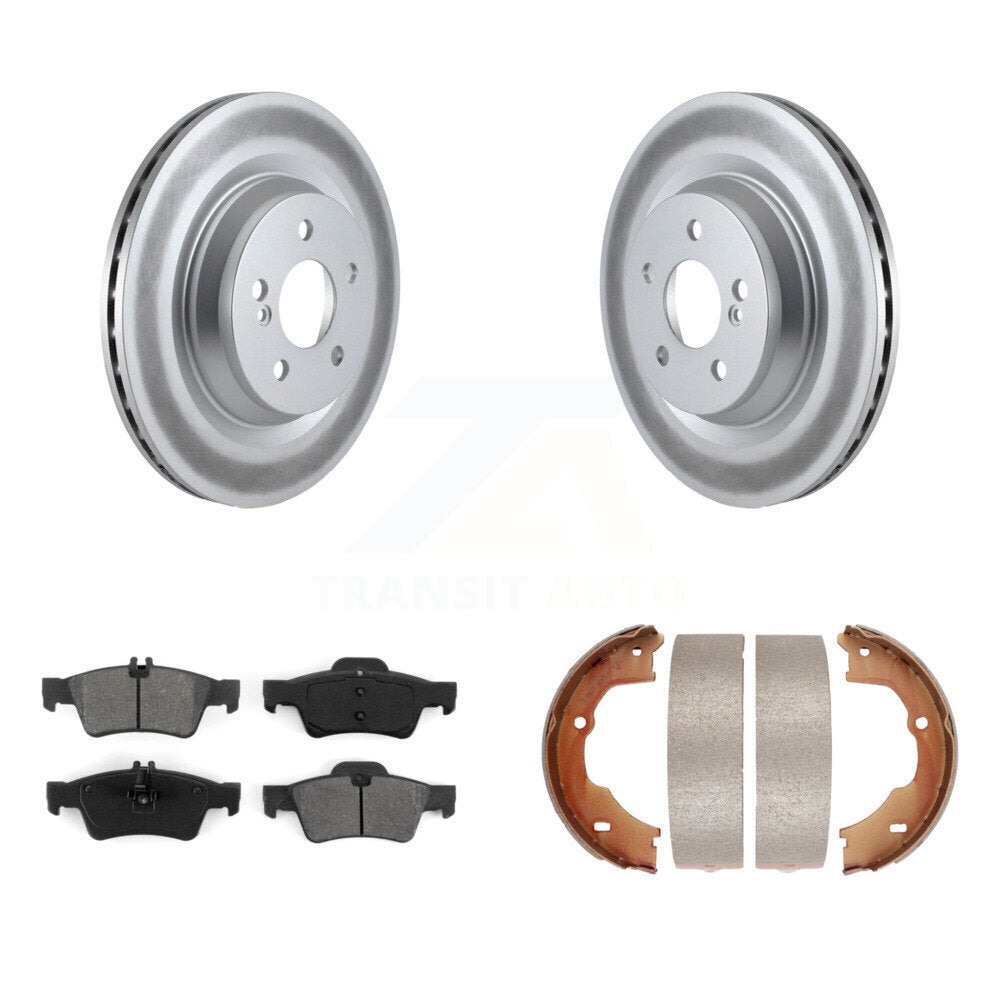Rear Disc Coated Rotors Semi-Metallic Pads And Parking Shoes Kit For Mercedes-Benz SL550 KGS-103713