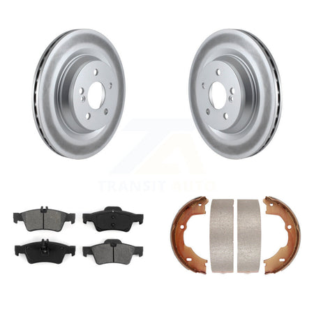 Rear Disc Coated Rotors Semi-Metallic Pads And Parking Shoes Kit For Mercedes-Benz SL550 KGS-103713