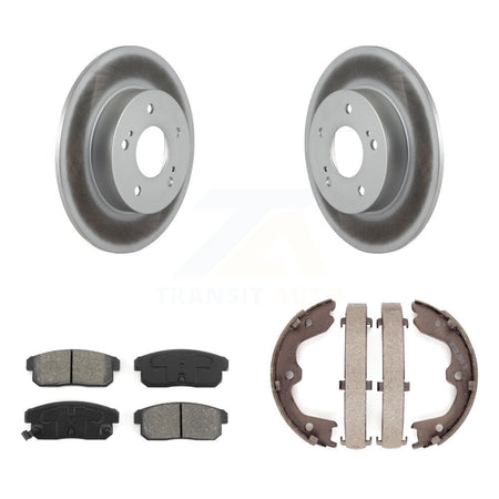 Rear Disc Coated Rotors Semi-Metallic Pads Parking Brake Shoes Kit For 2003 Nissan Maxima KGS-103719