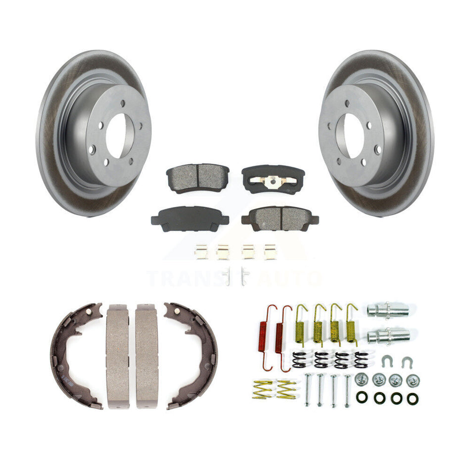 Rear Disc Coated Rotors Semi-Metallic Pads Parking Shoes & Hardware Kit For Jeep Patriot KGS-103746