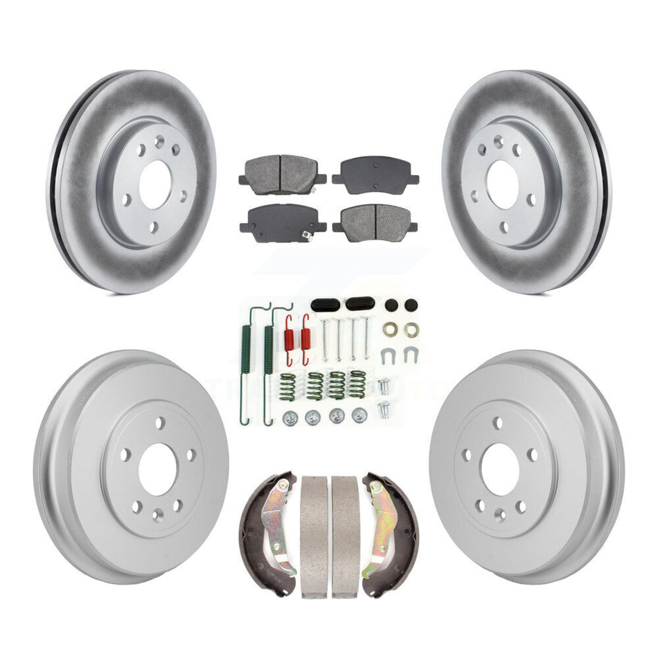 Front Rear Coated Brake Rotor Semi-Metallic Pad & Drum Kit (7Pc) For 2018 Chevrolet Sonic KGS-103777