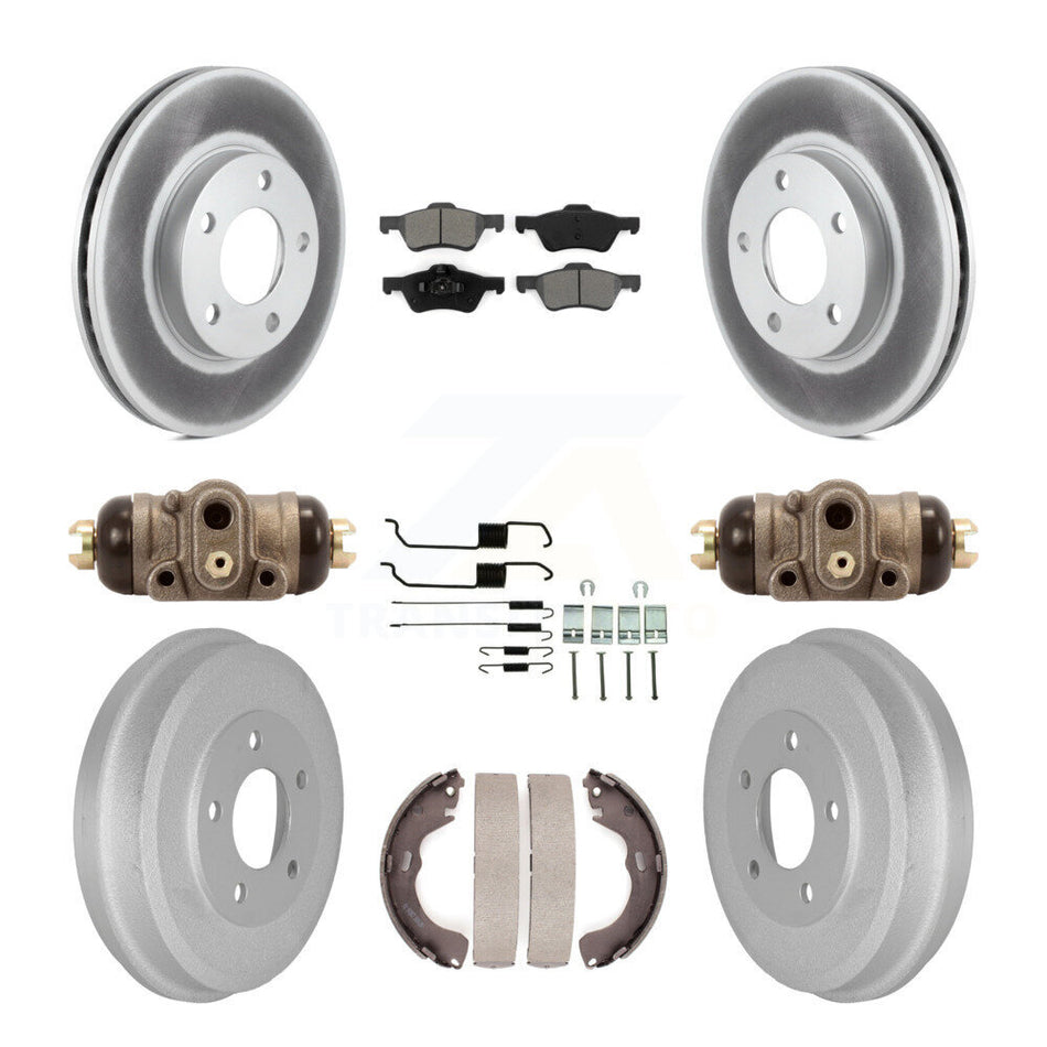 Front Rear Coated Disc Brake Rotor Semi-Metallic Pad & Drum Kit (9Pc) For Mercury Mariner KGS-103782
