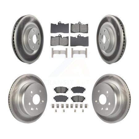 Front Rear Coated Brake Rotor Semi-Metallic Pad Kit (6Pc) For 2021 Lexus IS350 RC350 Base KGS-103784
