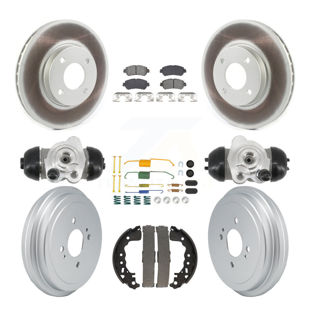 Front Rear Coat Disc Brake Rotors Semi-Metallic Pad Drum Kit (9Pc) For Nissan Kicks Versa KGS-103785