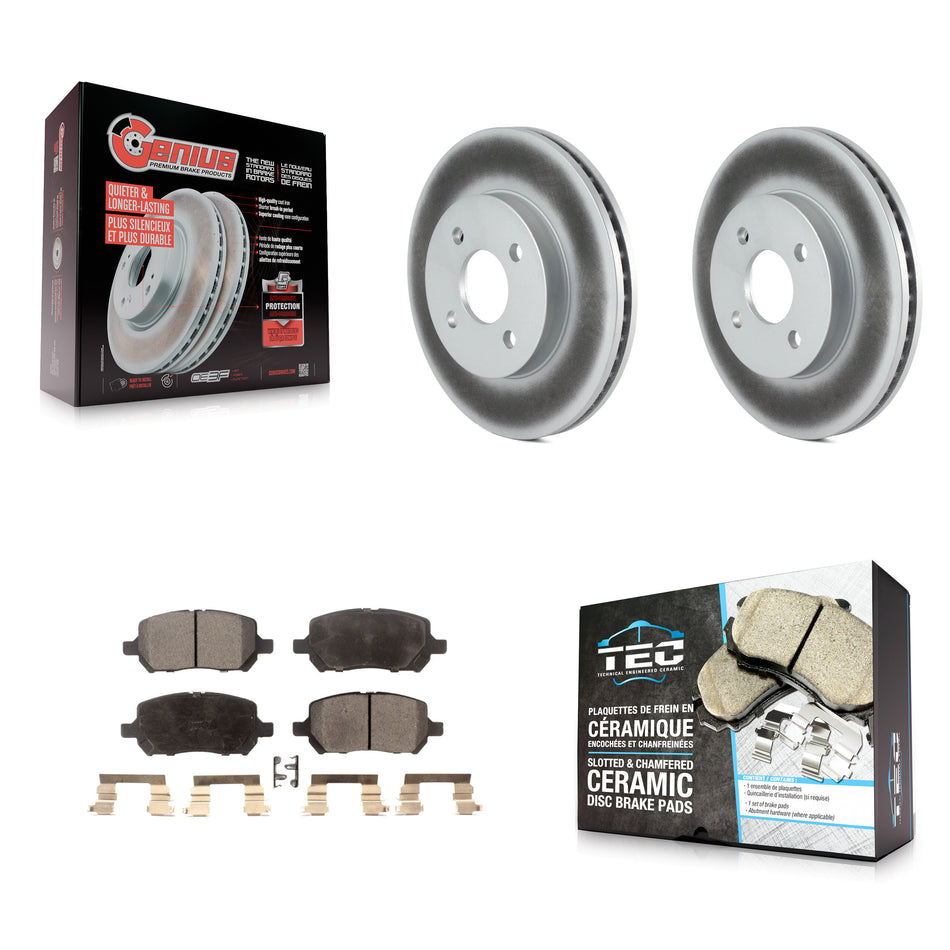 Front Coat Brake Rotor Ceramic Pad Kit For Chevrolet Cobalt Pontiac G5 Saturn Ion Pursuit KGT-100023