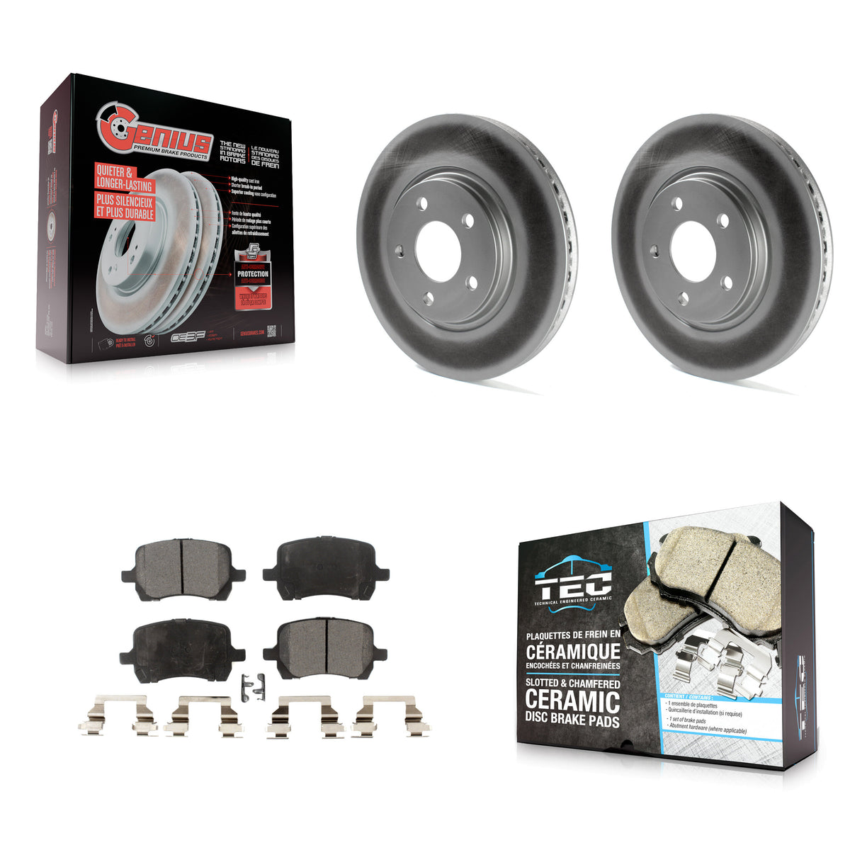Front Coated Brake Rotor Ceramic Pad Kit For Chevrolet Malibu Pontiac G6 Cobalt G5 Saturn KGT-100025