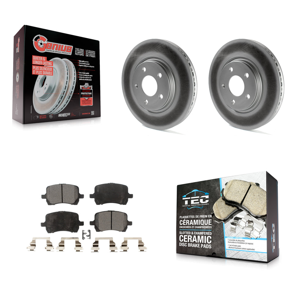 Front Coated Brake Rotor Ceramic Pad Kit For Chevrolet Malibu Pontiac G6 Cobalt G5 Saturn KGT-100025