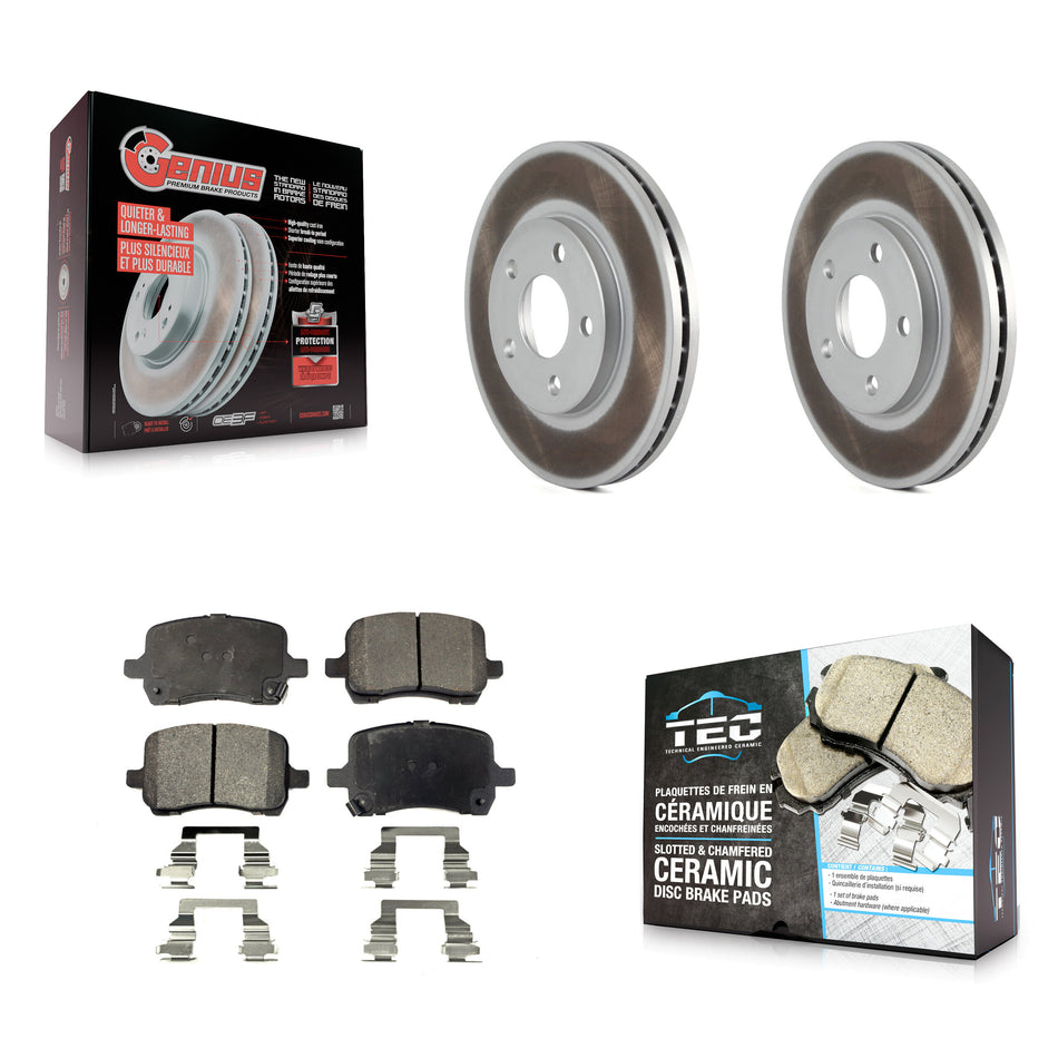 Front Coated Disc Brake Rotors And Ceramic Pads Kit For Chevrolet Malibu KGT-100030