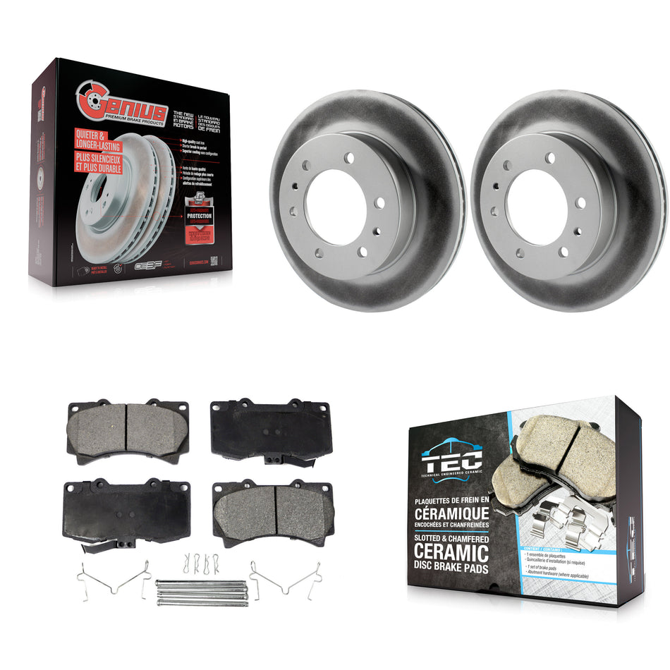 Front Coated Disc Brake Rotors And Ceramic Pads Kit For Hummer H3 H3T KGT-100040