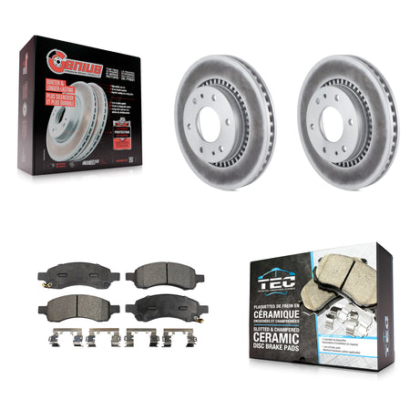 Front Coat Brake Rotors Ceramic Pad Kit For Chevrolet Trailblazer GMC Envoy Buick Rainier KGT-100041