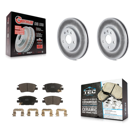 Front Coated Disc Brake Rotors And Ceramic Pads Kit For Chevrolet Cruze Bolt EV EUV Volt KGT-100061