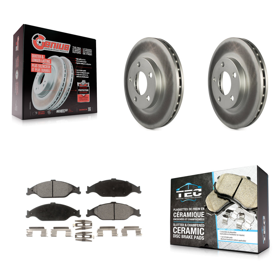 Front Coated Disc Brake Rotors And Ceramic Pads Kit For Ford Mustang KGT-100074