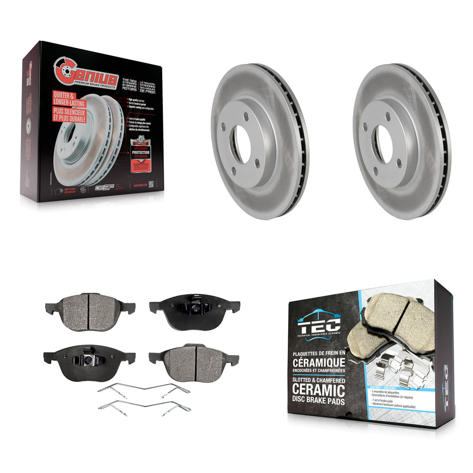 Front Coat Brake Rotor Ceramic Pad Kit For 2004 Ford Focus LX/Mid/High/SE/ZTS/ZTW/ZX3/ZX5 KGT-100082