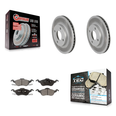 Front Coated Disc Brake Rotors And Ceramic Pads Kit For Ford Focus KGT-100083
