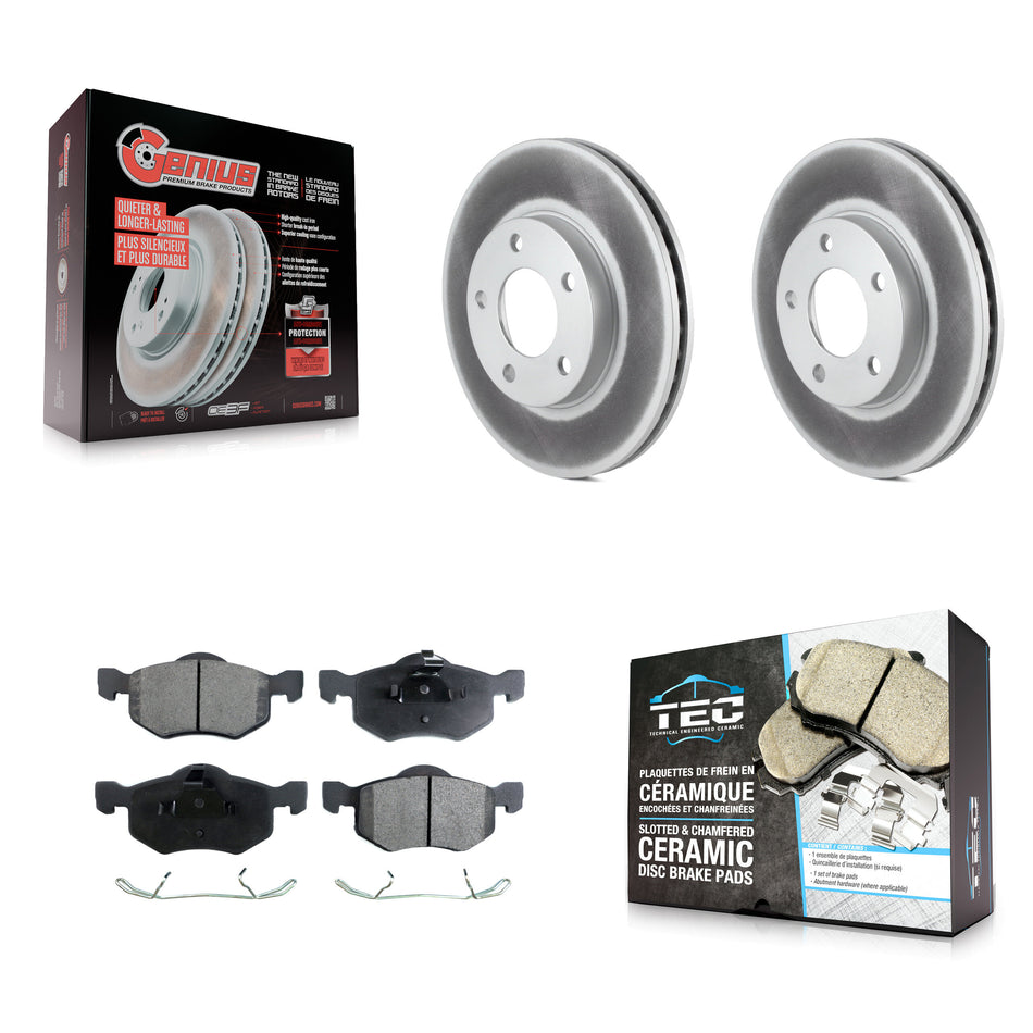 Front Coat Disc Brake Rotor Ceramic Pad Kit For Ford Escape Mazda Tribute Mercury Mariner KGT-100087