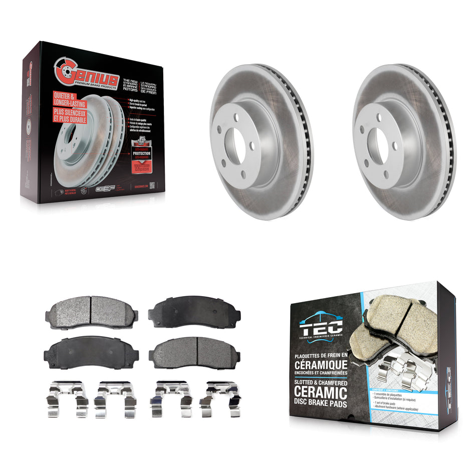 Front Coated Brake Rotors Ceramic Pad Kit For Ford Ranger Mazda B4000 Explorer Sport Trac KGT-100088