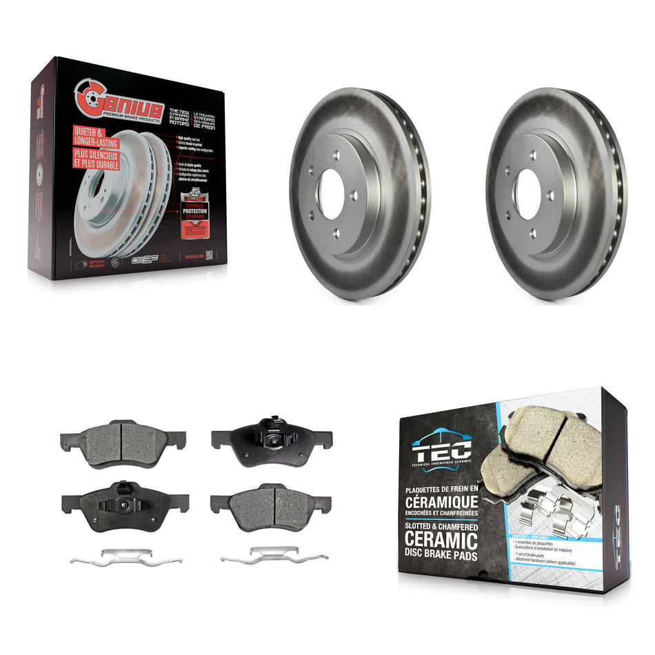 Front Coat Disc Brake Rotor Ceramic Pad Kit For Ford Escape Mazda Tribute Mercury Mariner KGT-100095