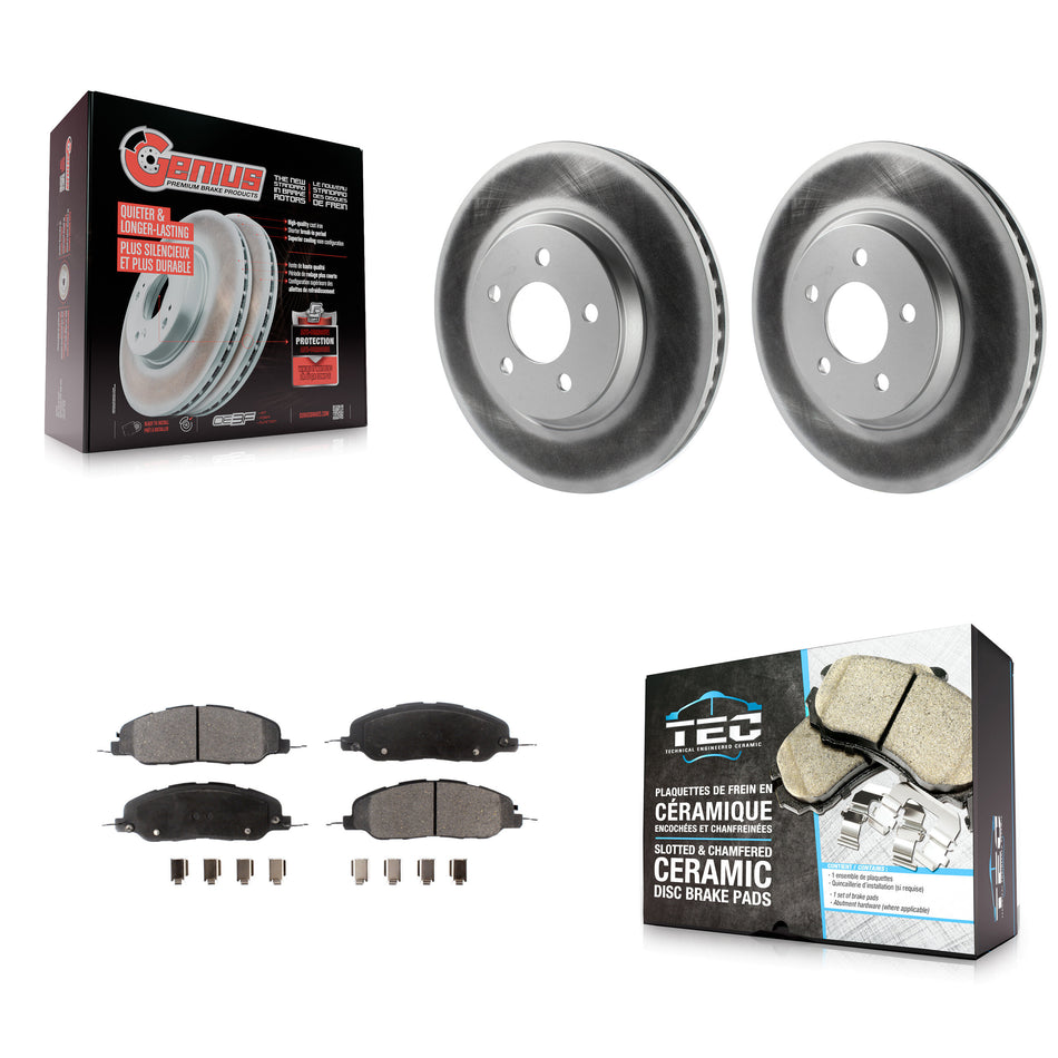 Front Coated Disc Brake Rotors And Ceramic Pads Kit For Ford Mustang KGT-100105