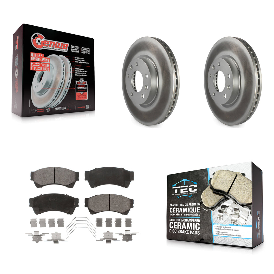 Front Coat Brake Rotor Ceramic Pad Kit For Ford Fusion Mazda 6 Lincoln MKZ Zephyr Mercury KGT-100106