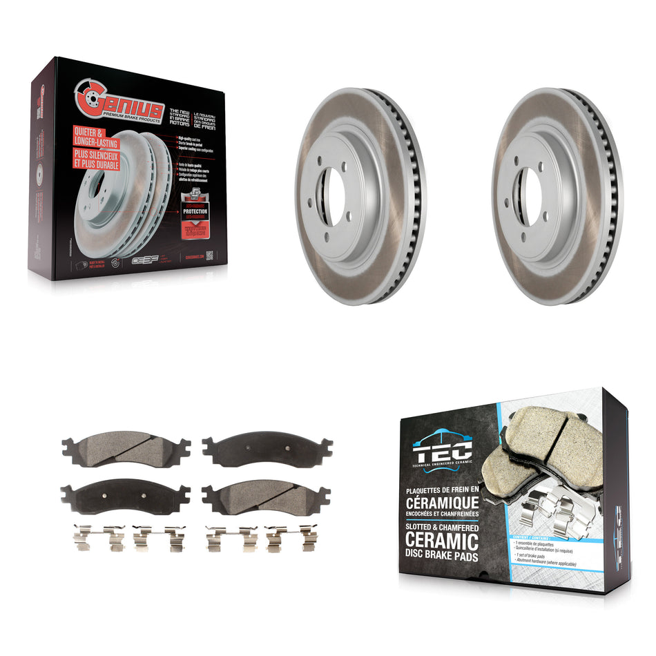 Front Coated Brake Rotor Ceramic Pad Kit For Ford Explorer Sport Trac Mercury Mountaineer KGT-100107
