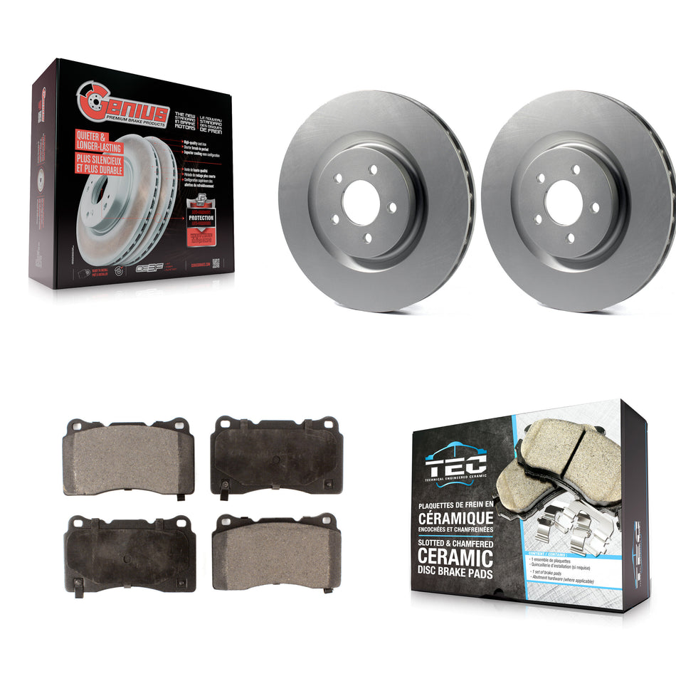 Front Coated Disc Brake Rotors And Ceramic Pads Kit For Ford Mustang KGT-100108