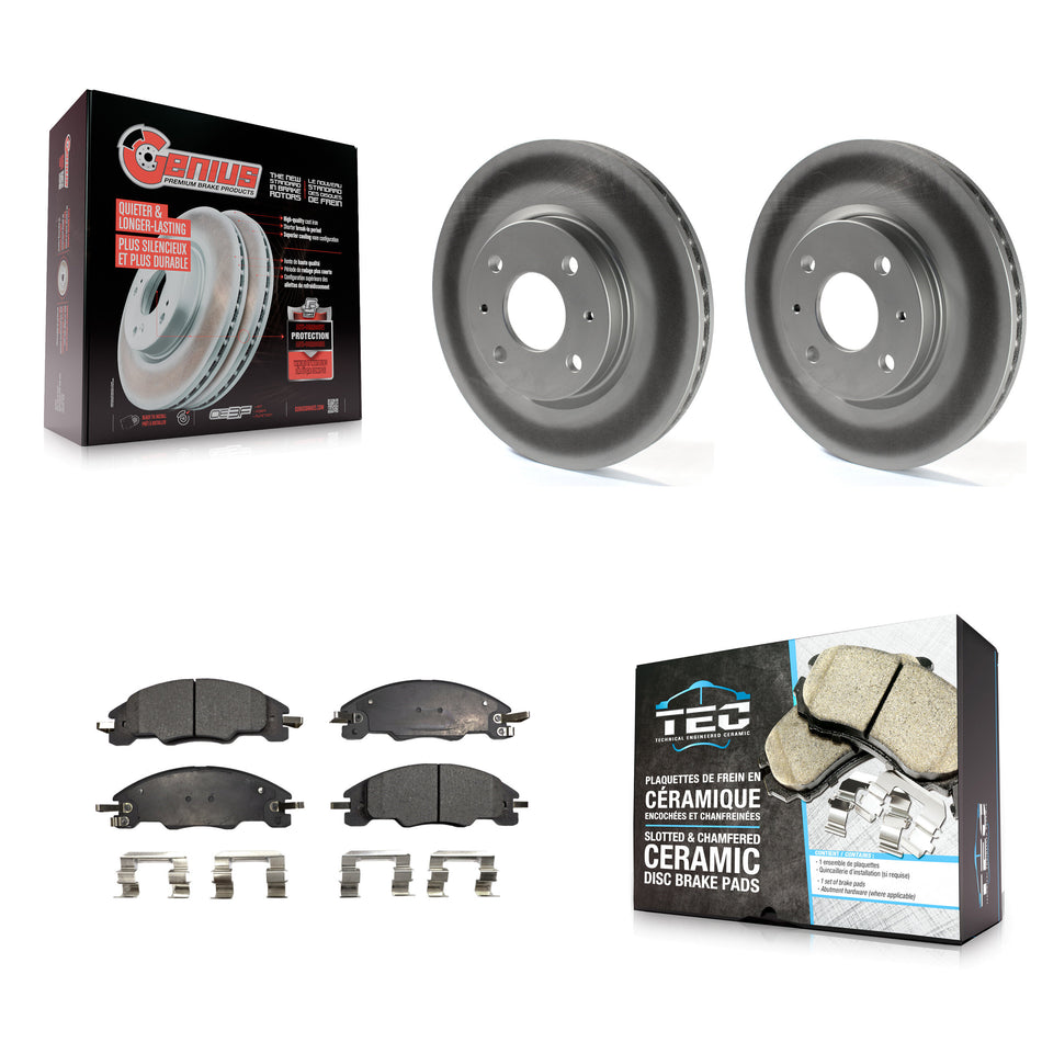 Front Coated Disc Brake Rotors And Ceramic Pads Kit For 2008-2011 Ford Focus KGT-100113