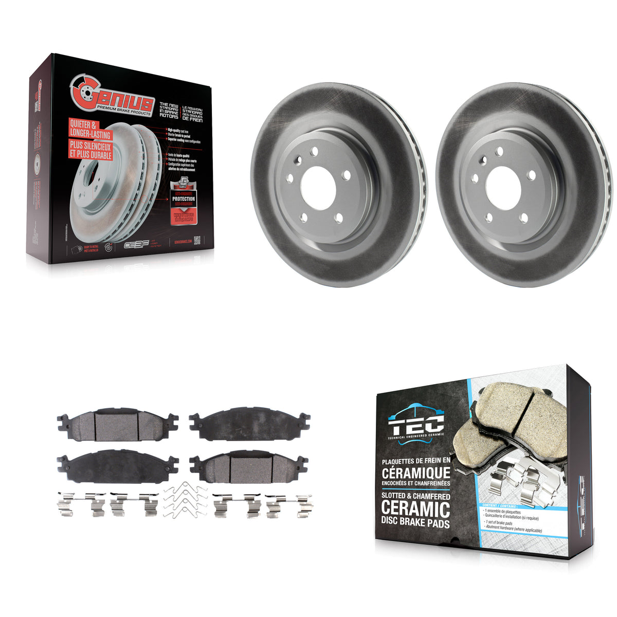 Front Coat Disc Brake Rotor Ceramic Pad Kit For Ford Explorer Flex Taurus Lincoln MKT MKS KGT-100119