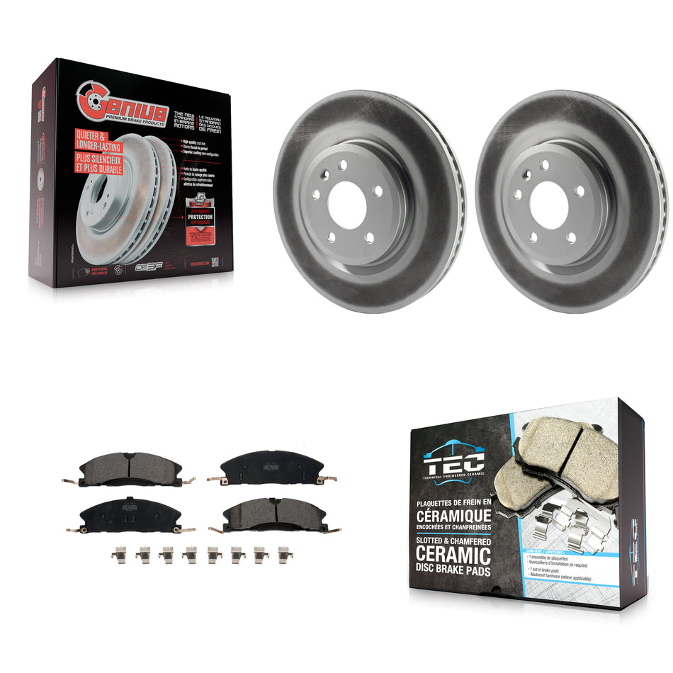 Front Coat Brake Rotors Ceramic Pad Kit For 13 Ford Explorer Sport With Heavy Duty Brakes KGT-100120